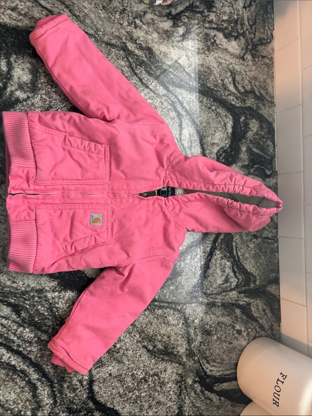 Carhartt Girls Pink Hooded Canvas Jacket